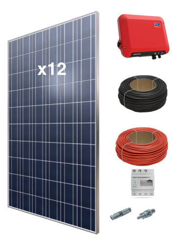 Instalación Placas Solares Madrid KIT SOLAR 3,0 KW – 15.000 WH/DÍA